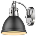 Chrome Bath Vanity Light with Matte Black Shade M638023
