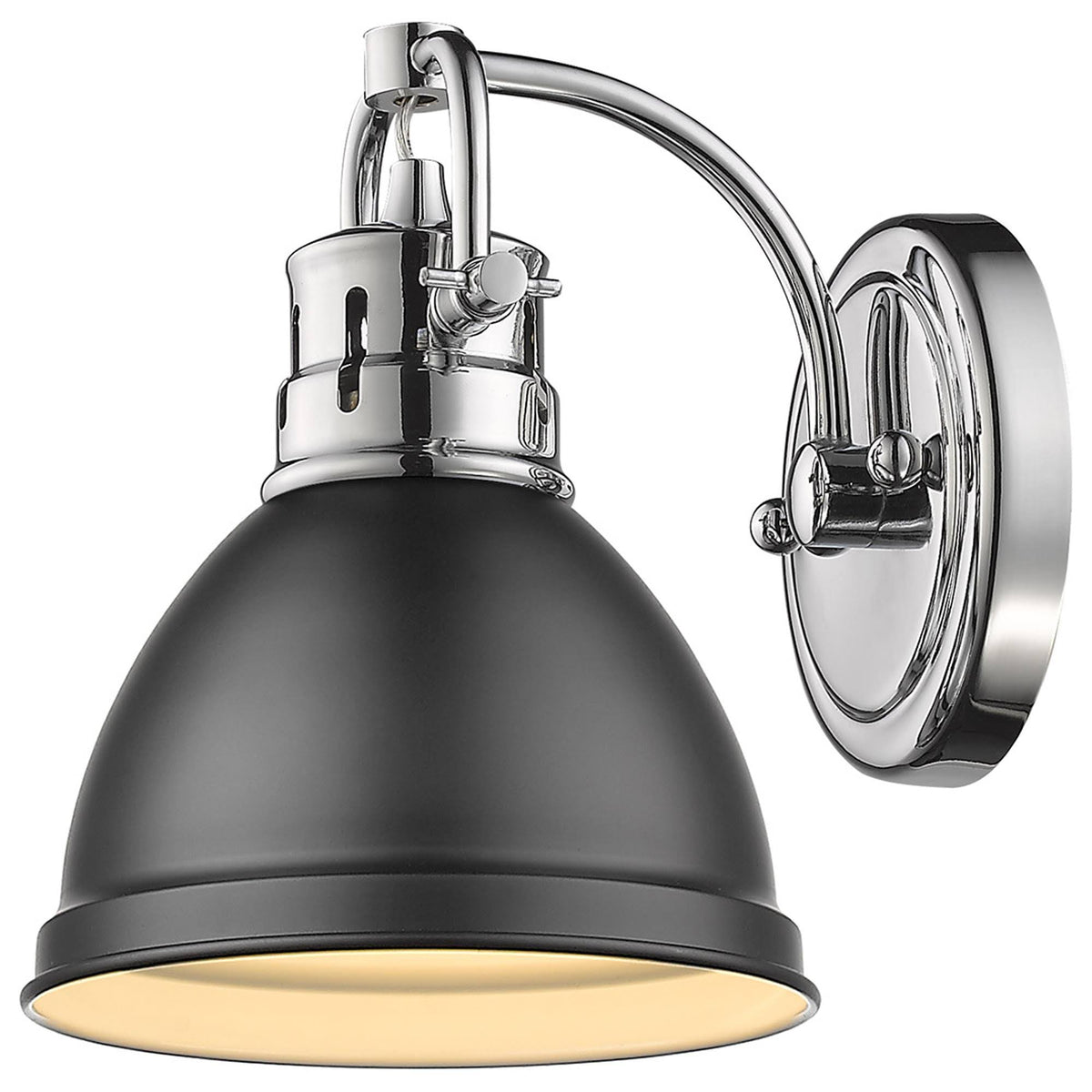 Chrome Bath Vanity Light with Matte Black Shade M638023