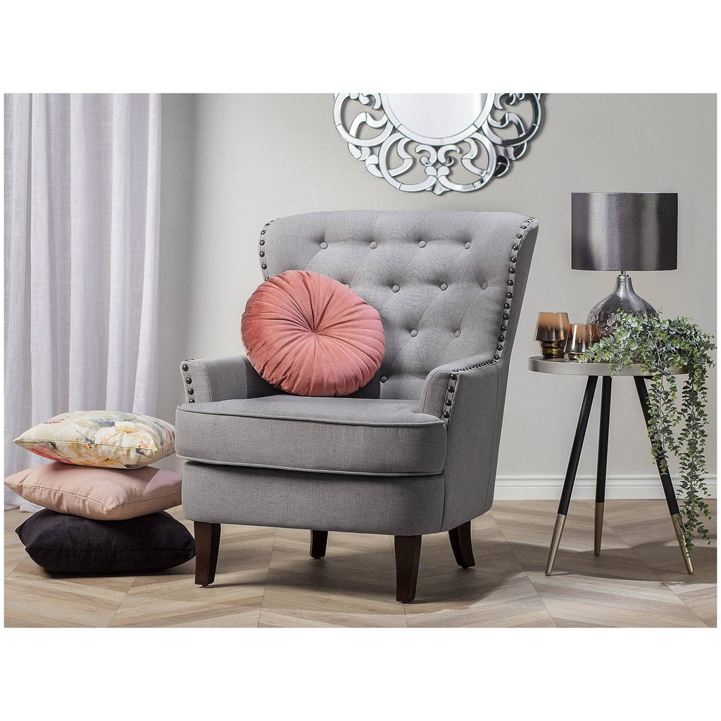 Fabric Wingback Chair Gray V924