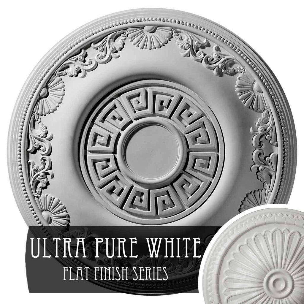 25 7/8x22OD x 2 1/4x22P Hand-Painted White Ceiling Medallion T401227