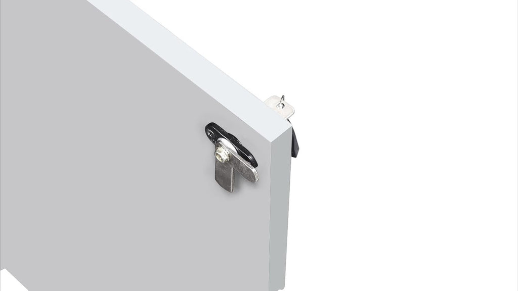 White 2 Door Storage Cabinet with Glass Doors U849