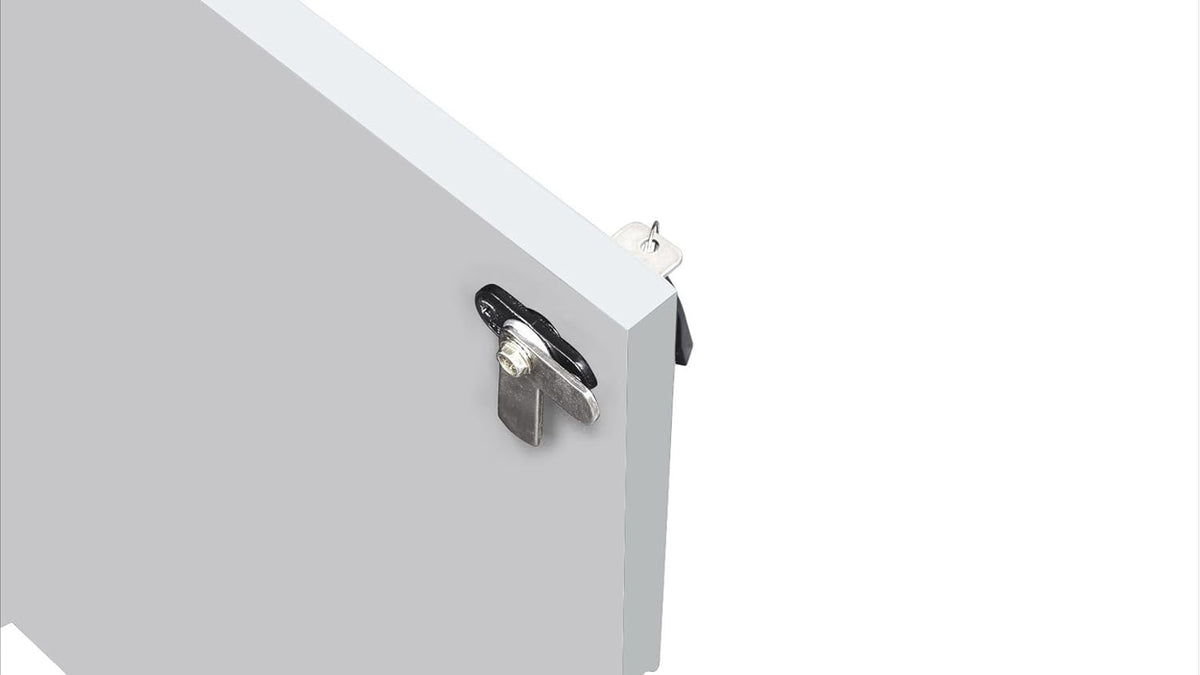 White 2 Door Storage Cabinet with Glass Doors U849