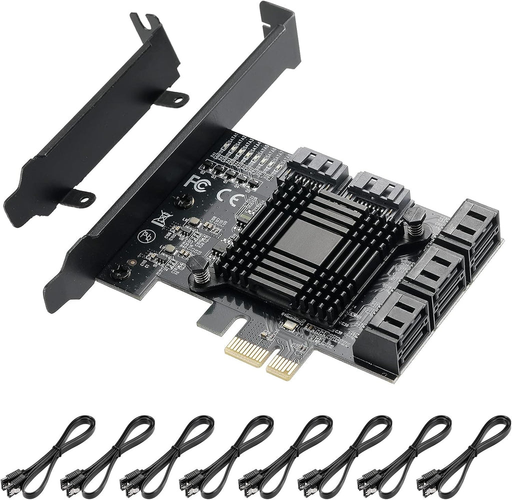 PCIE to SATA 3.0 6 Gbps Controller with 8 SATA Cables X291