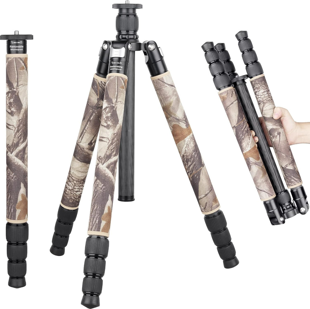 Carbon Fiber Tripod Monopod Heavy Duty Stand with 360° Panoramic Ballhead Z31045