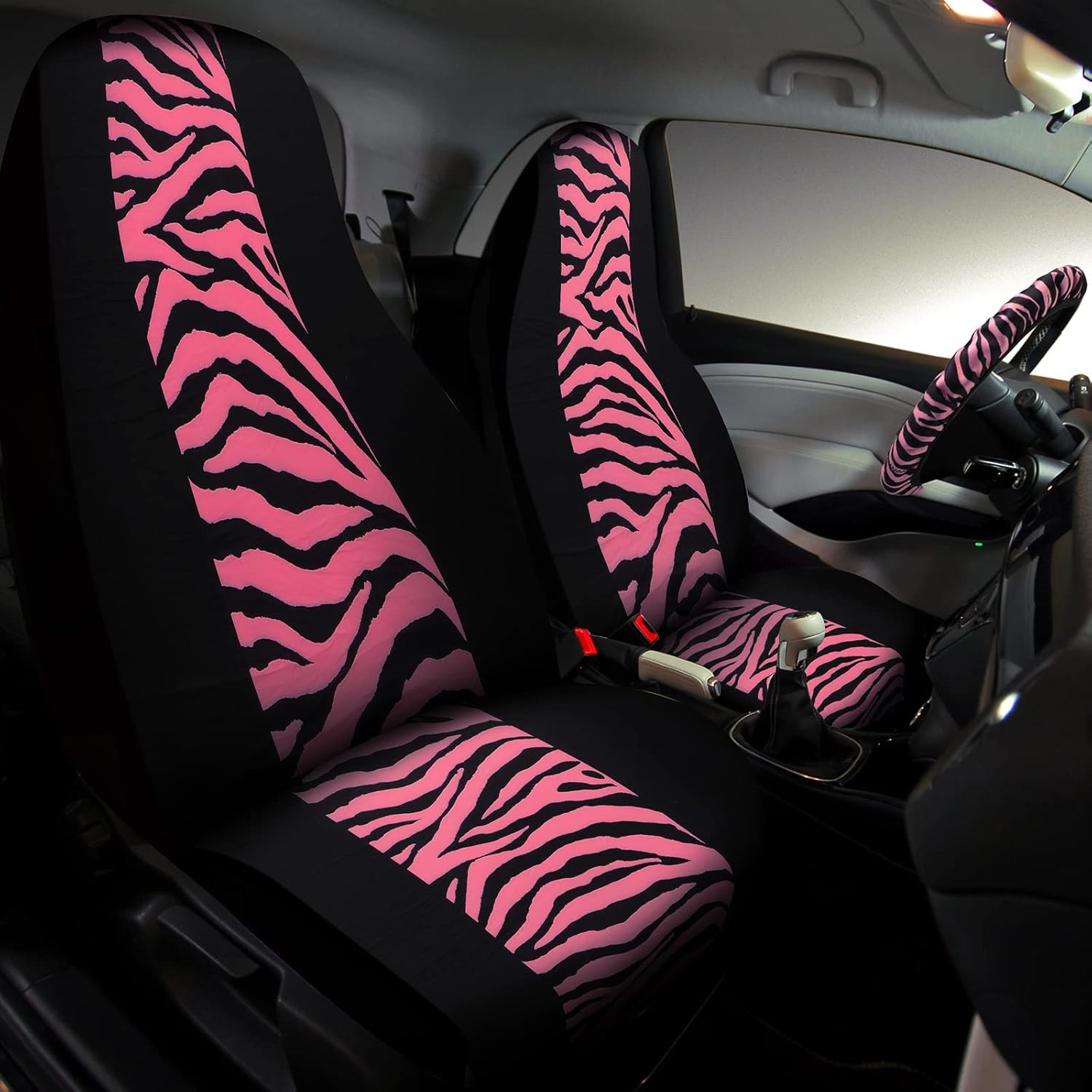 20 Pieces Hot Pink Zebra Print Car Accessories Set F5914