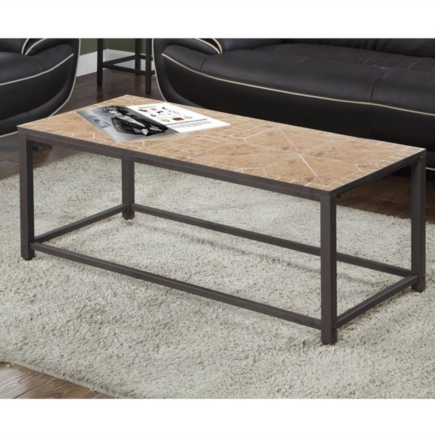 Taupe Black Particle Board Metal 2pcs Nesting Table Set R846