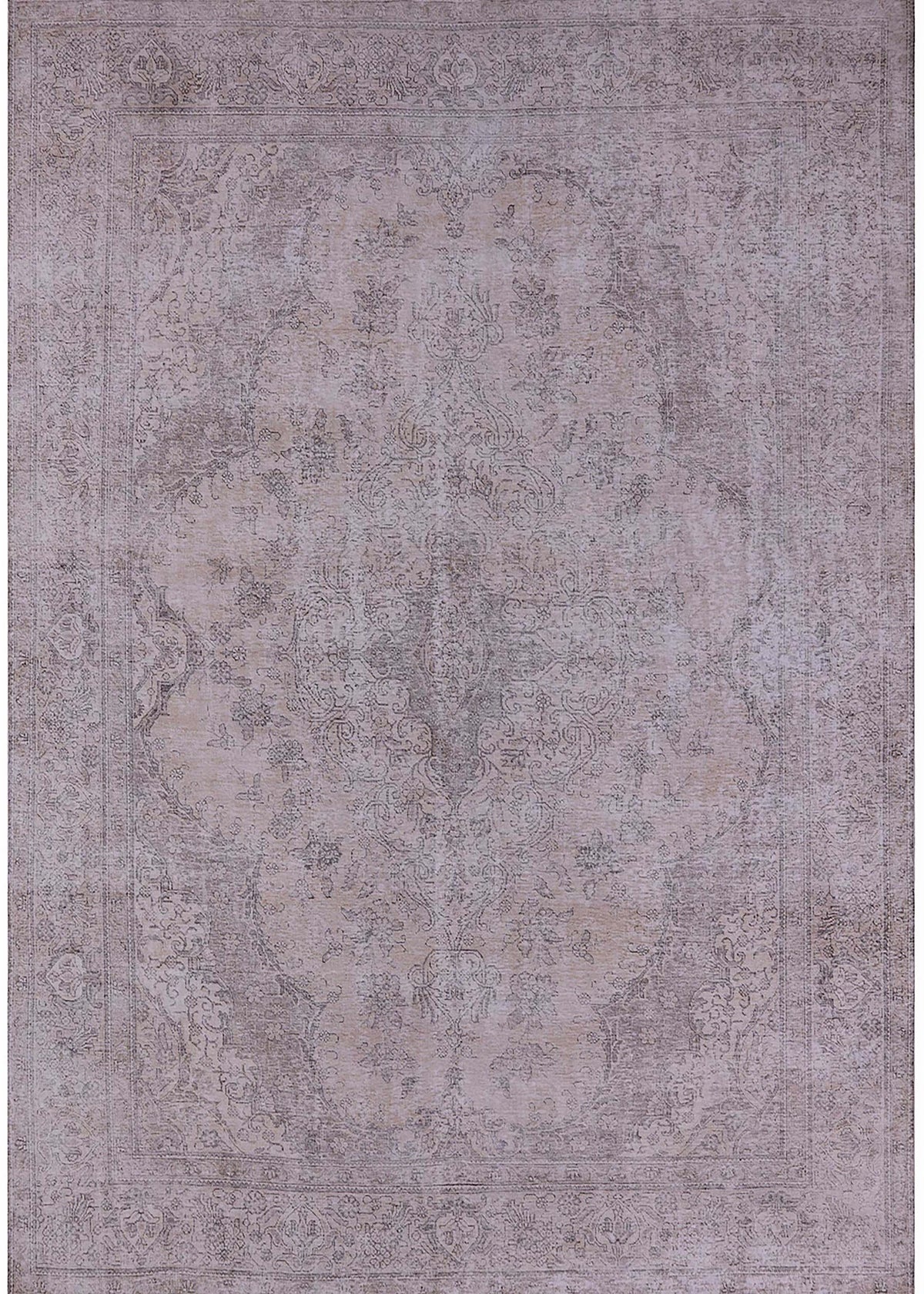 Silver Pink Rectangle Area Rug F305391