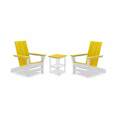 3 Piece Seating Group White Lemon Yellow W268087