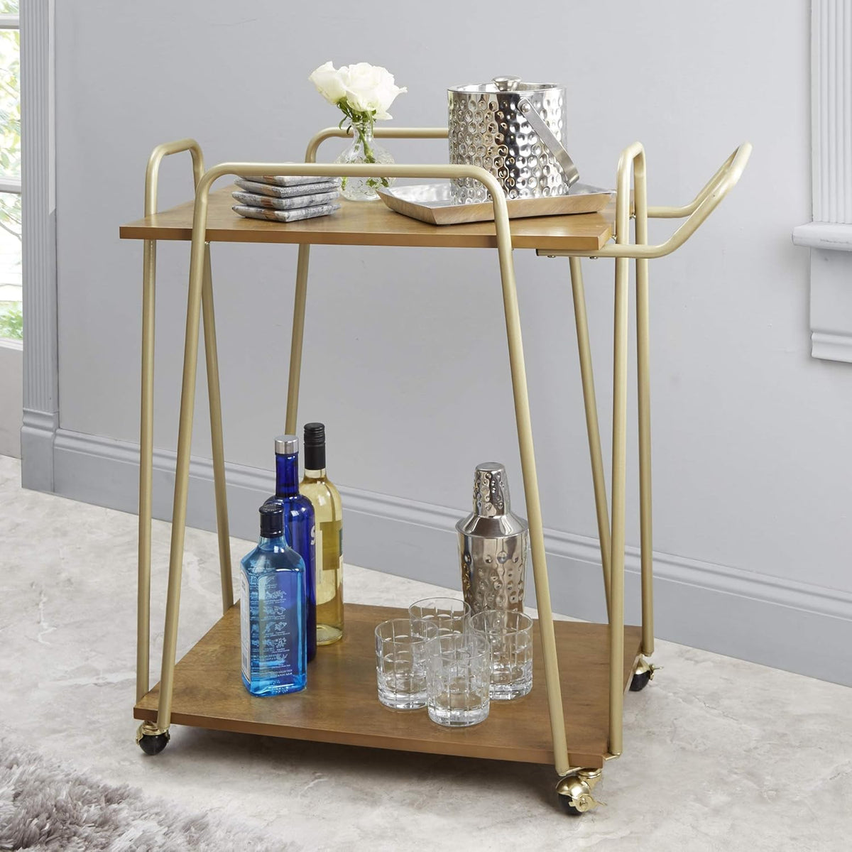 2-Tier Hairpin Bar Cart D303