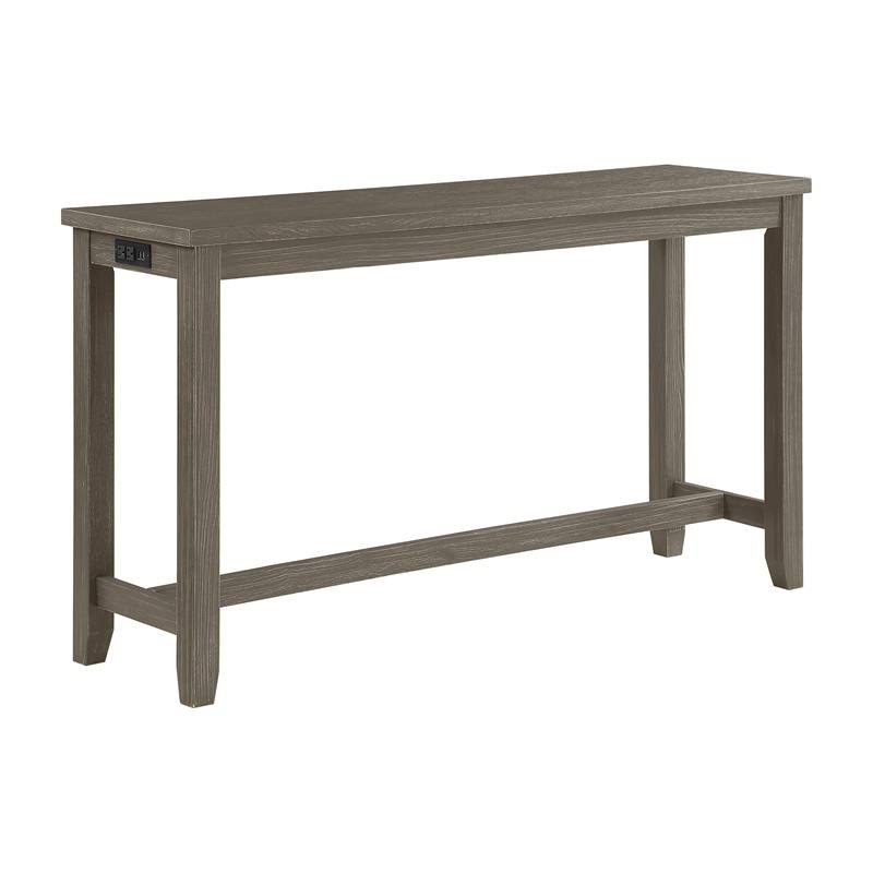 Wire-Brushed Gray Wood Counter Height Table F789
