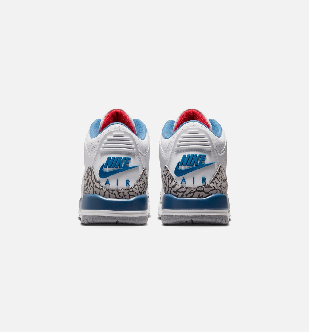 Air Jordan 3 Retro OG True Blue Youth Sneakers - White/Fire Red/True Blue