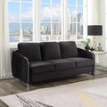 Black Velvet Flared Arm Sofa G51265
