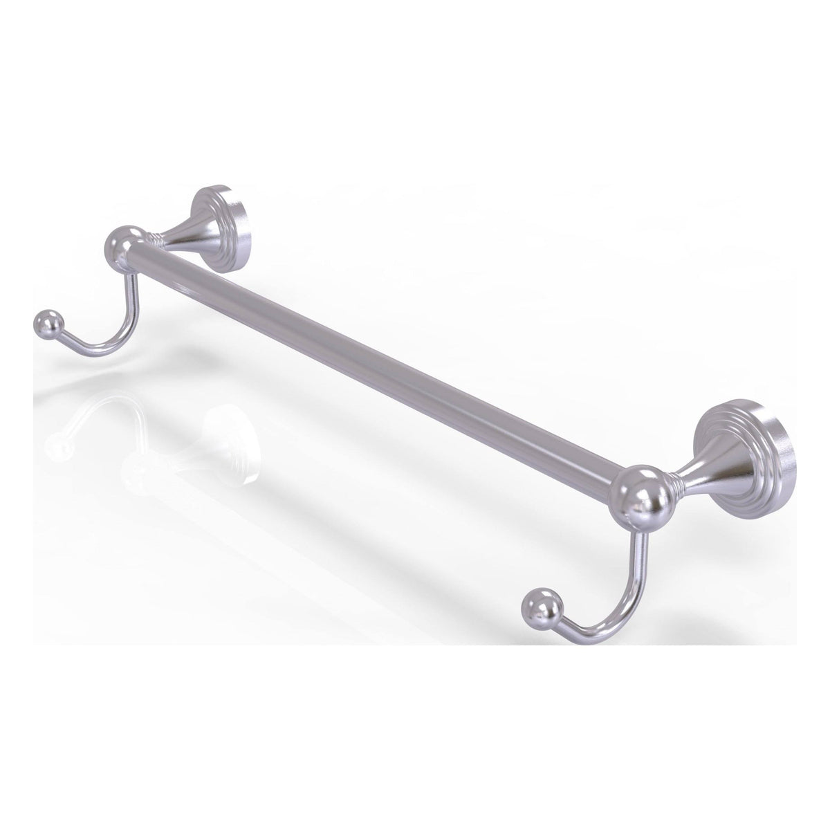 Satin Chrome 24 Inch Towel Bar with Integrated Hooks V45064