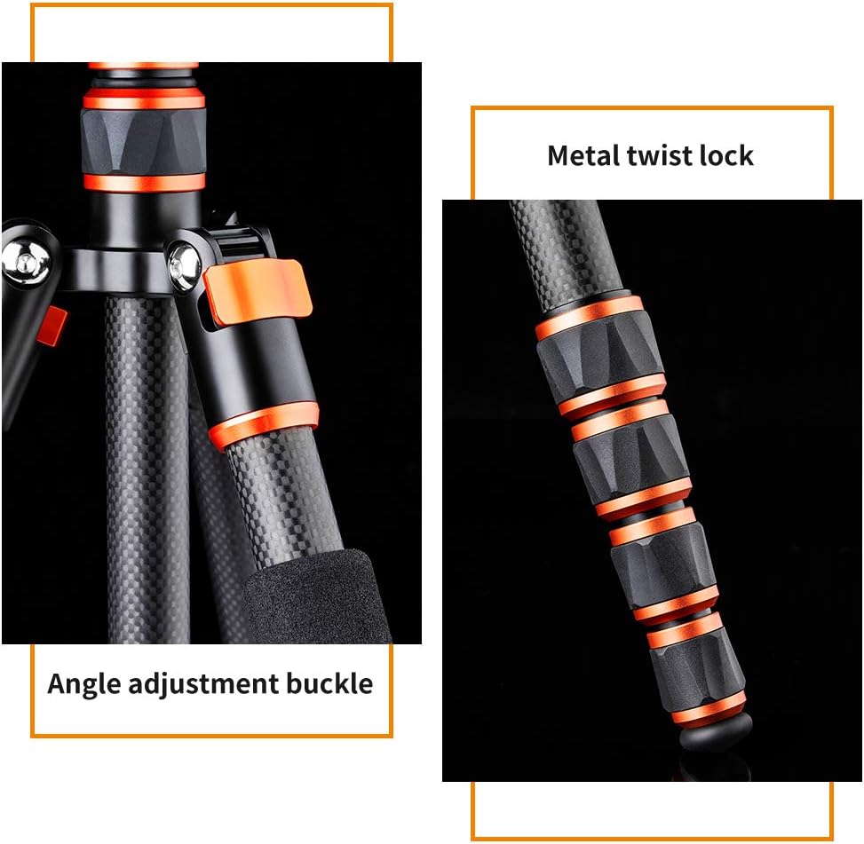 61 inch Carbon Fiber Camera Tripod with 360 Degree Ball Head Q485
