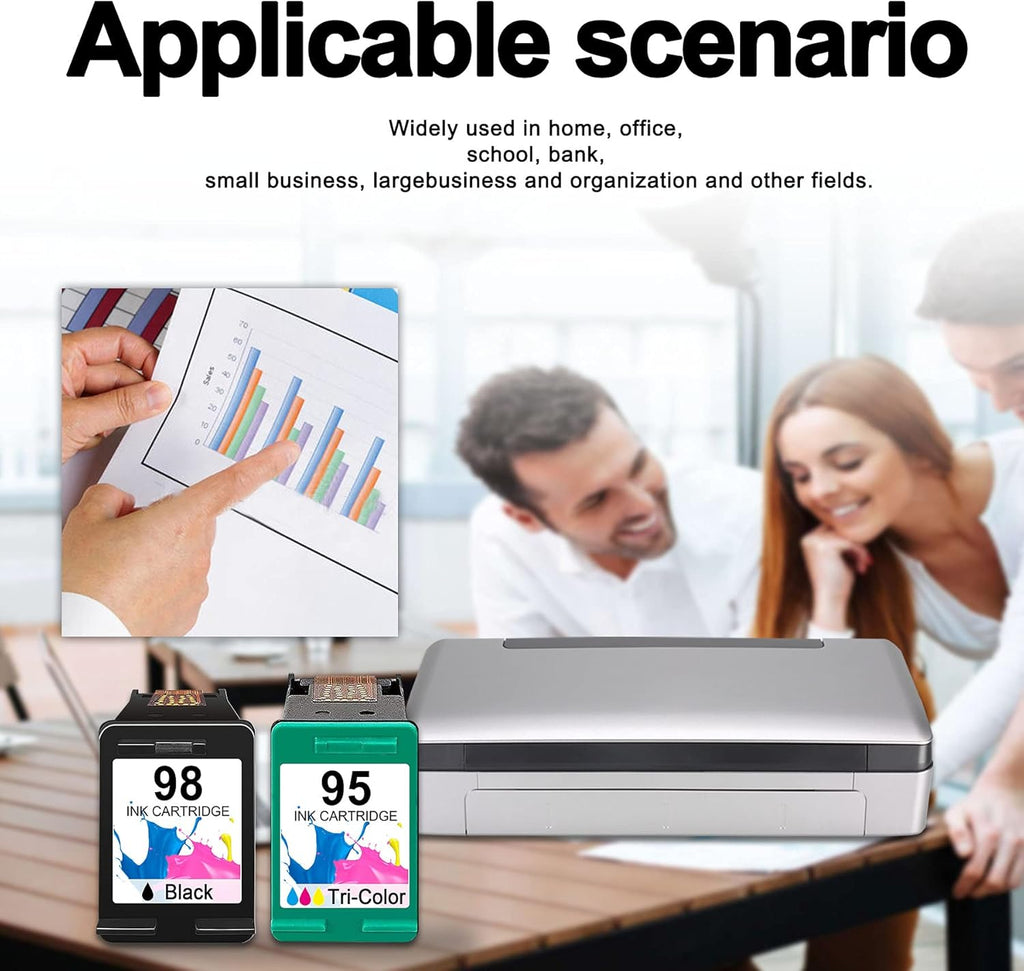 4 Pack Black 98 & 2 Pack Tri-Color 95 Remanufactured Ink Cartridge for HP Printer R24009