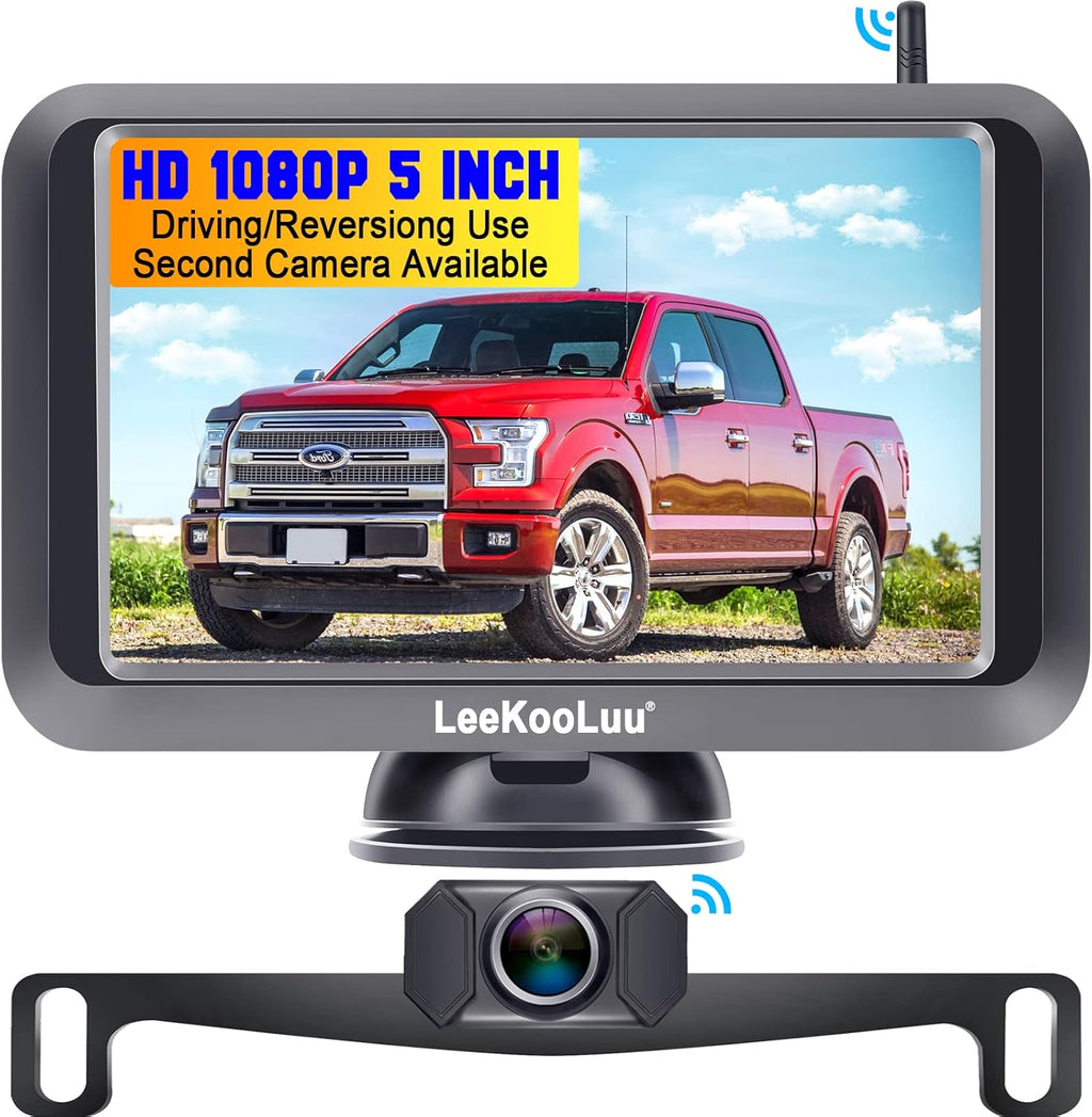 Wireless Backup Camera System with 5'' Monitor Night Vision Two Channels Pack of 2 G90232