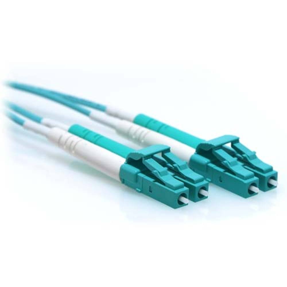35M LC/LC Duplex 50/125 Multimode OM4 Fiber Patch Cable Aqua W2047