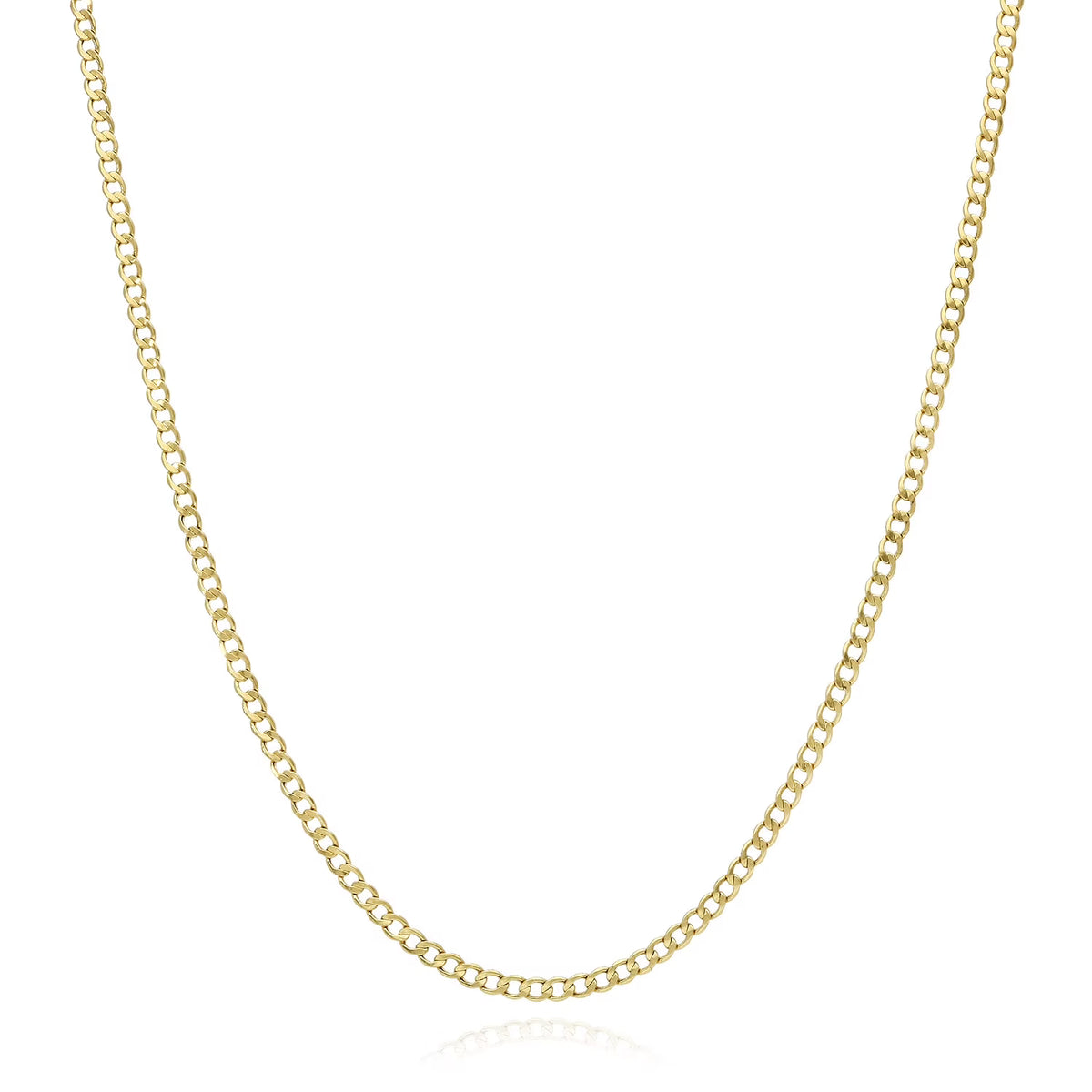 10K Solid Yellow Gold Cuban Curb Link Chain 16" - 26" W167
