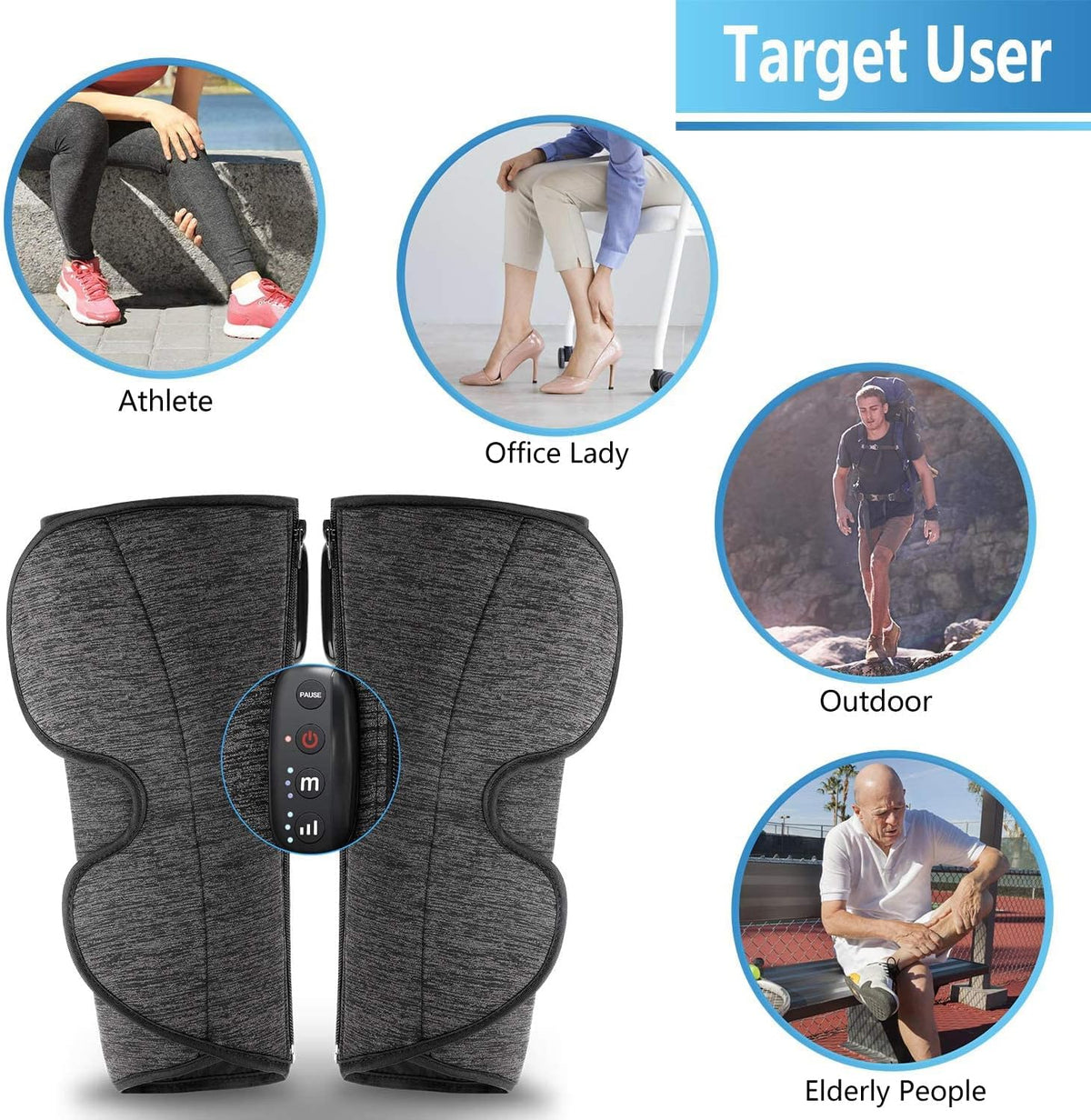 Rechargeable Air Leg Compression Massager (1 Pair) X434607