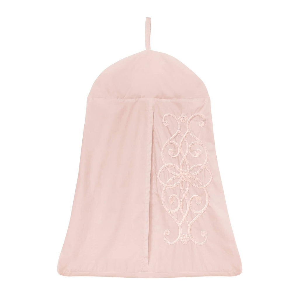 Pink Boho Baby Girl Nursery Crib Bedding Set - 4 Pieces Solid Color Blush J9411