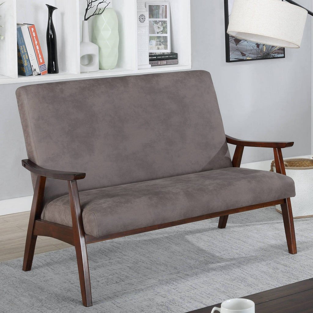 White Faux Leather Loveseat Bench U324137