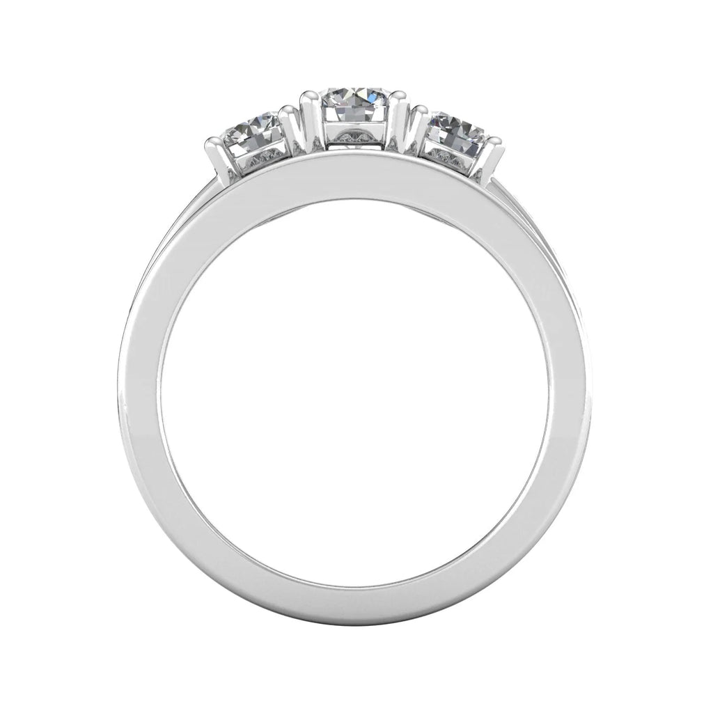 10k White Gold 3 Stone Ring A65886