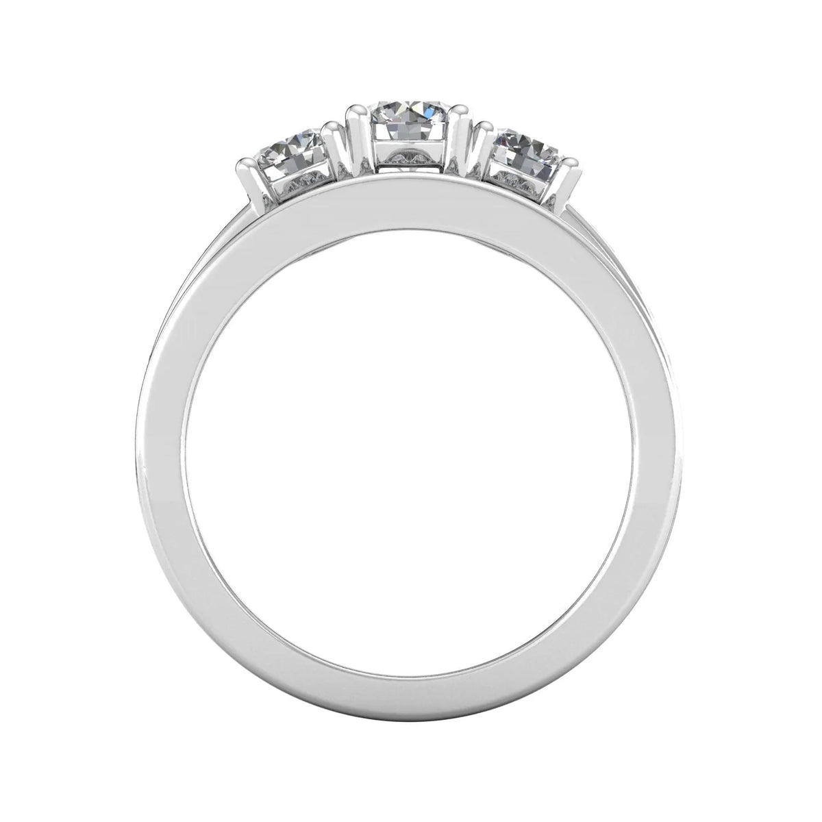 10k White Gold 3 Stone Ring A65886