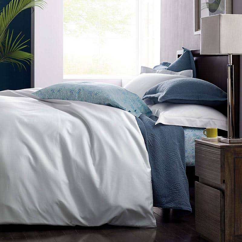 Pearl Gray Solid Egyptian Cotton Sateen Oversized Queen Duvet Cover A594