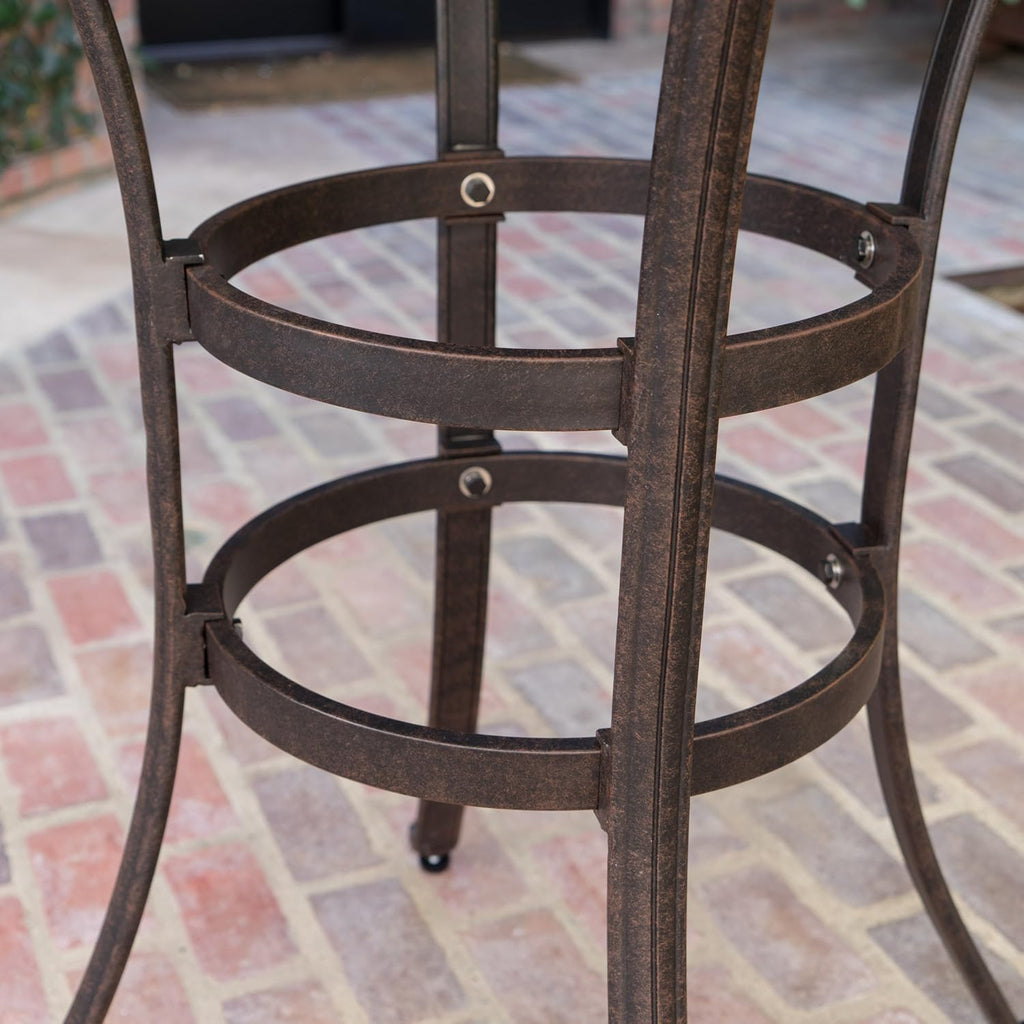 Bronze Cast Aluminum Round Bar Table P1549