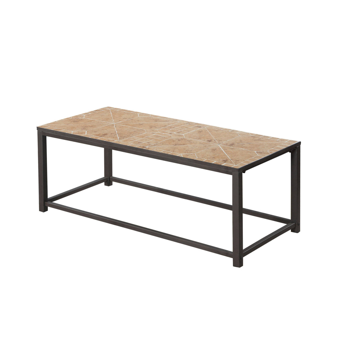 Taupe Black Particle Board Metal 2pcs Nesting Table Set R846