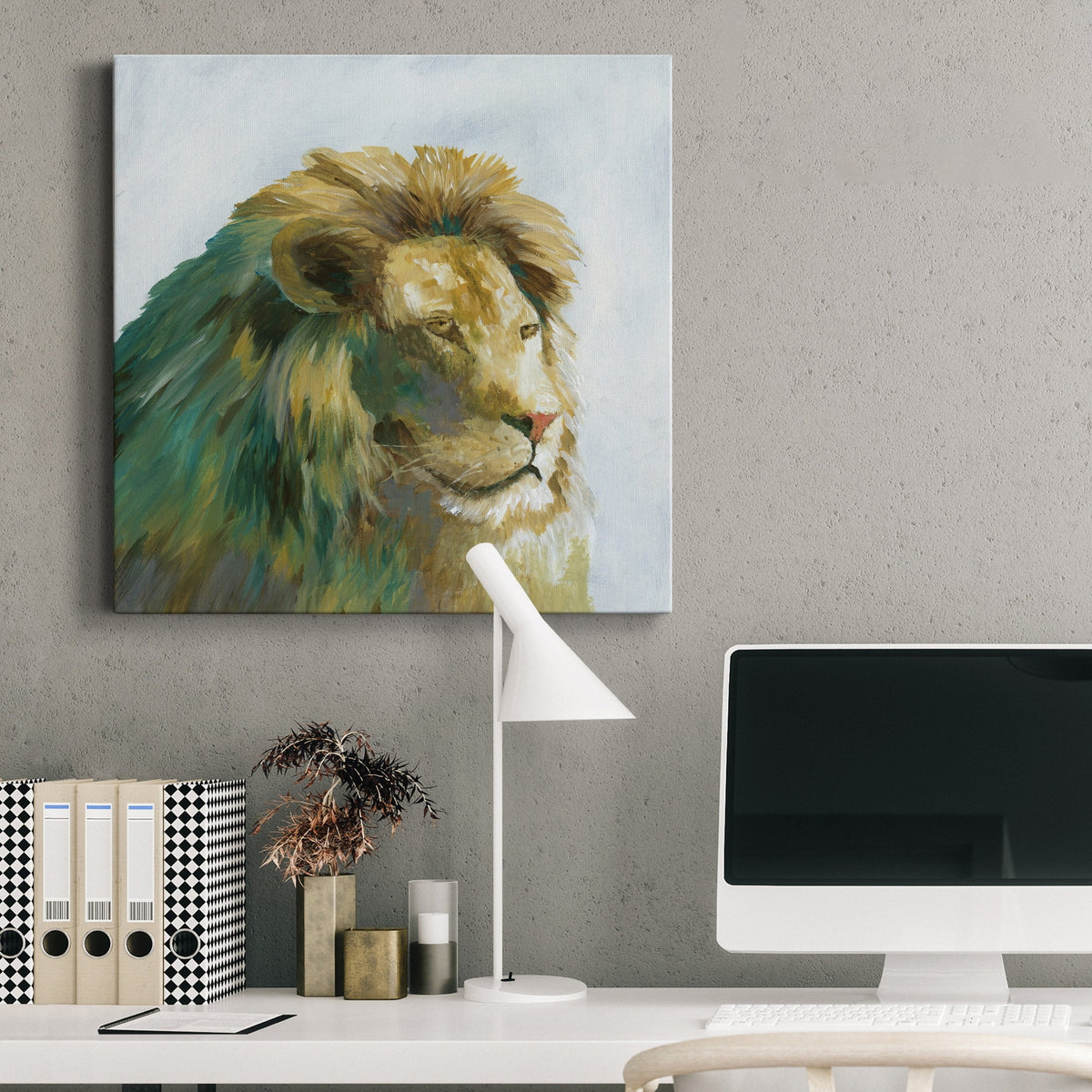 Jade Lion Gallery Wrapped Canvas 10X10 G43607