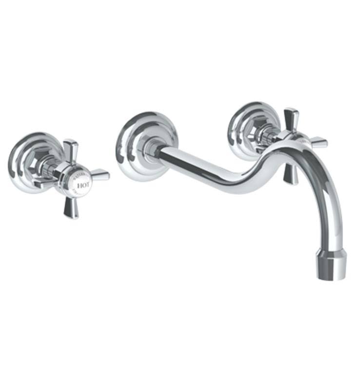 Wall Mounted 3 Hole Lavatory Set with Spout - Satin PVD Brass F2496