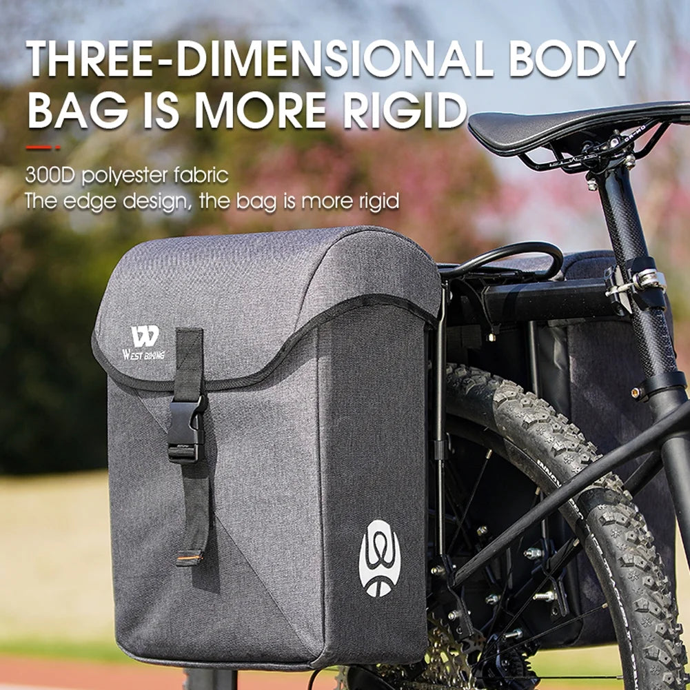 35L Bike Double Bag Rear Seat Luggage Carrier Trunk Bag X5758