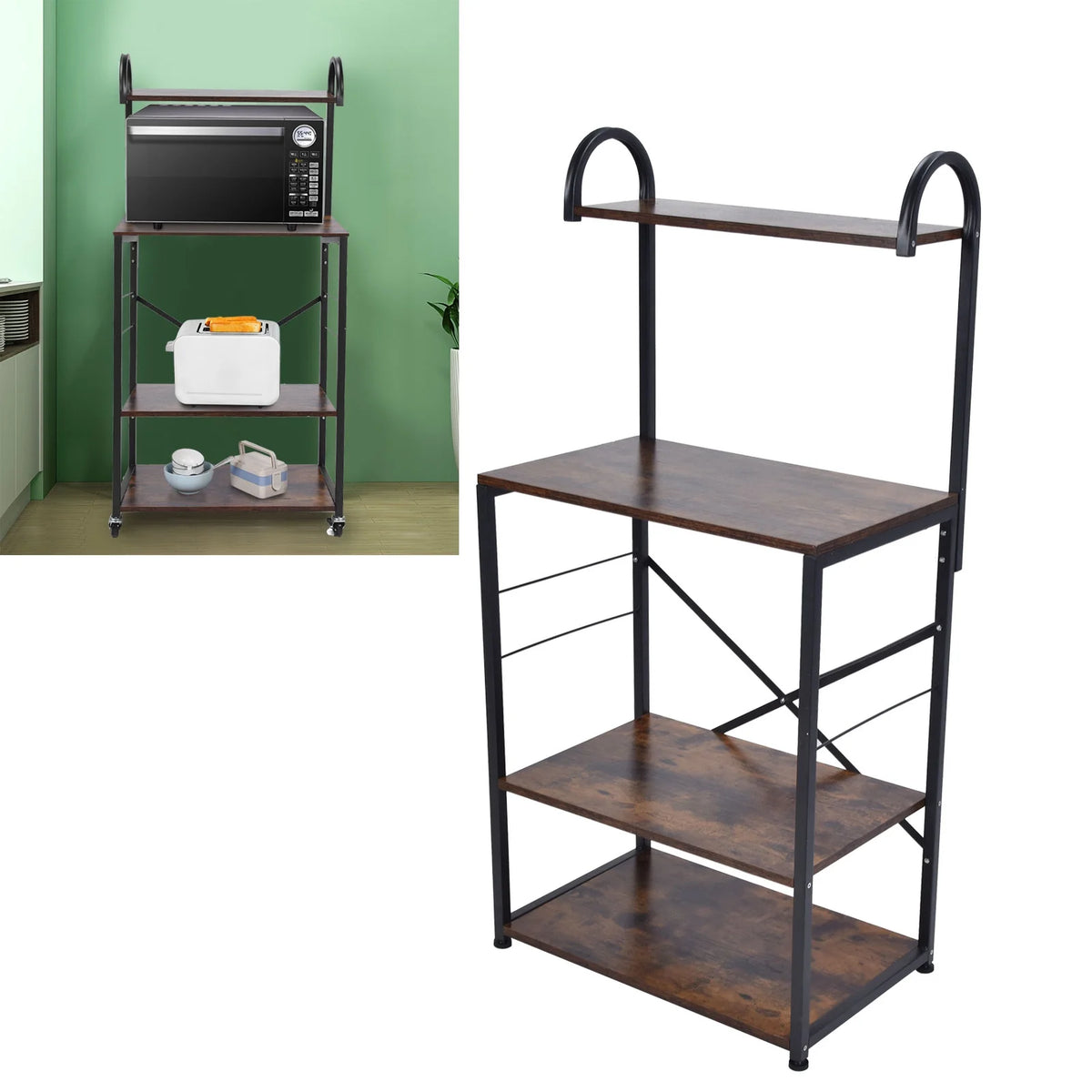 Microwave Storage Stand with Wheels Utility Shelf R623211