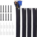 Cable Management Protection Sleeves with Reusable Cable Ties and Name Sticker S971374