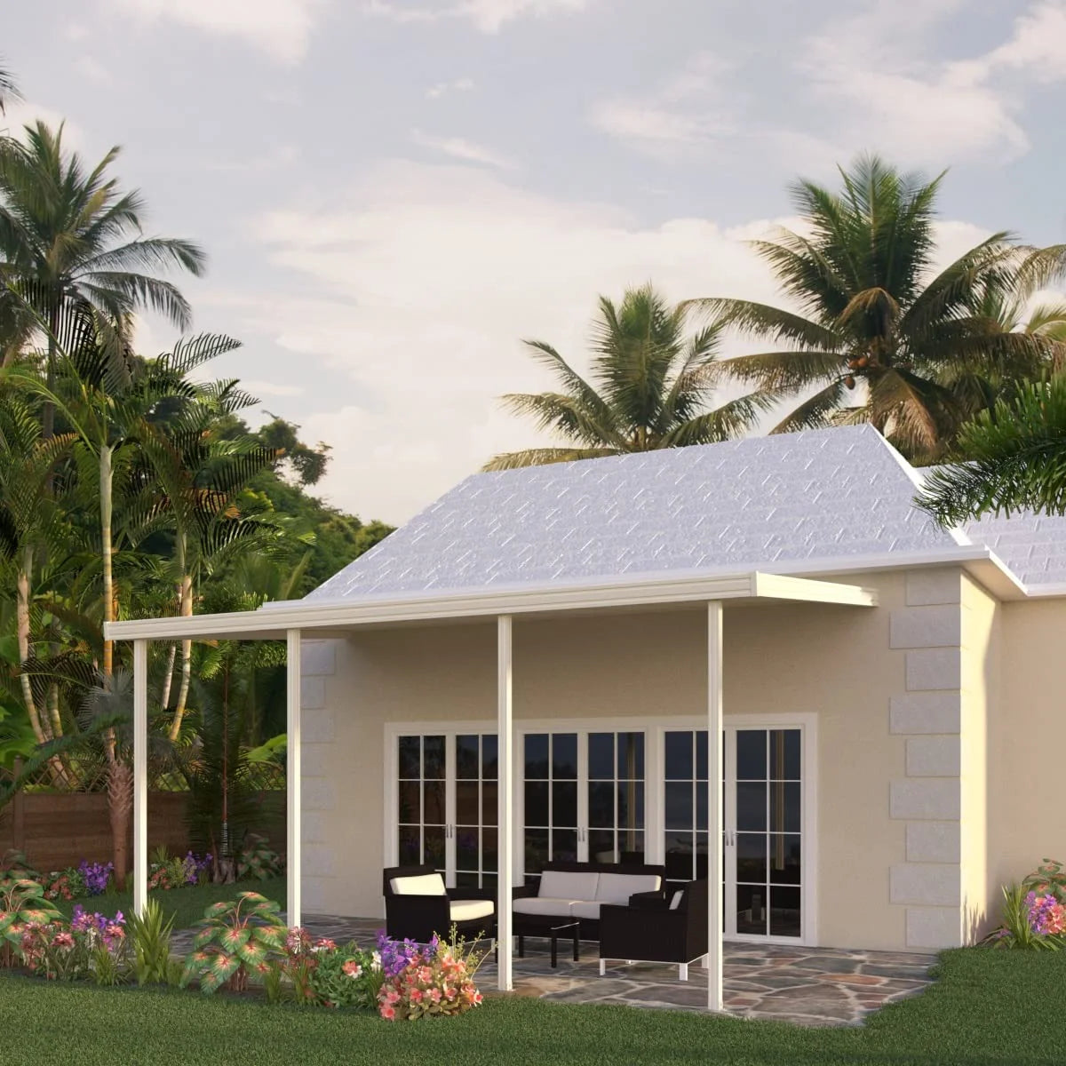 Ivory Aluminum Patio Cover T926