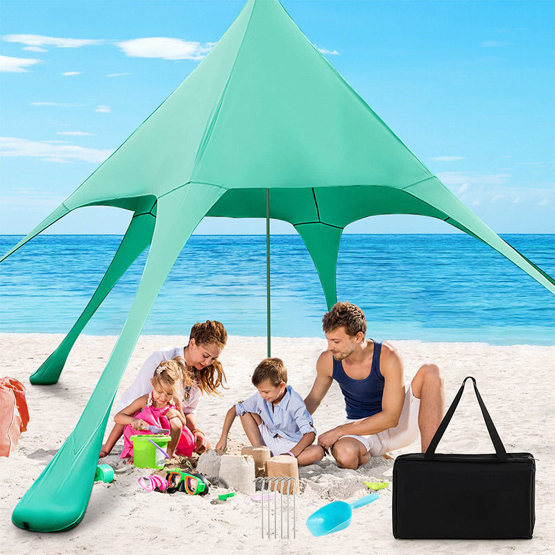 Portable Canopy Set in Blue/Green Polyester Lycra Fabric D73816