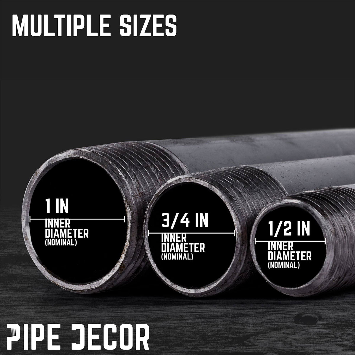 1/2 in. x 60 in. Black Steel Plumbing Pipe (4-Pack) M80069