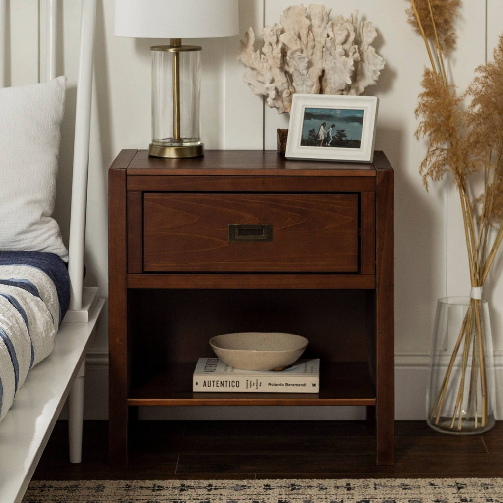 Walnut 1-Drawer Nightstand N571330