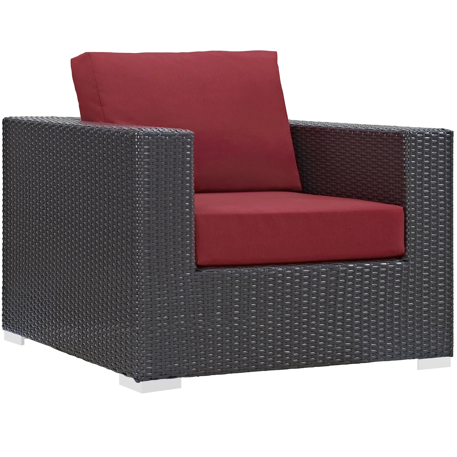 3 Piece Outdoor Patio Sofa Set in Espresso Red H225