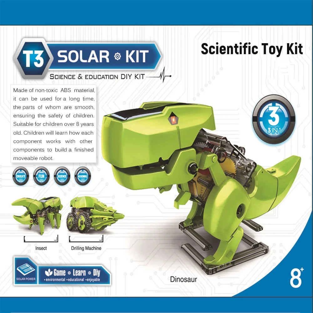 3 in 1 Solar Powered Robot Toy Set with STEM Science Experiment B6826