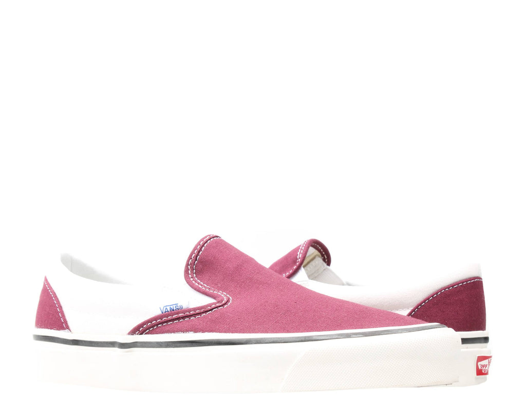 Burgundy White Slip-On Shoes O588896