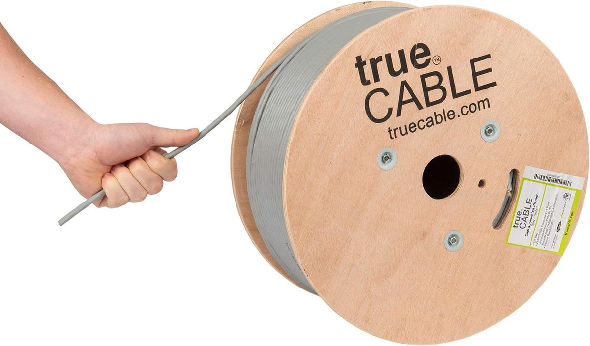Cat6A Plenum 1000ft Pink 23AWG 4 Pair Solid Bare Copper Bulk Ethernet Cable G146226
