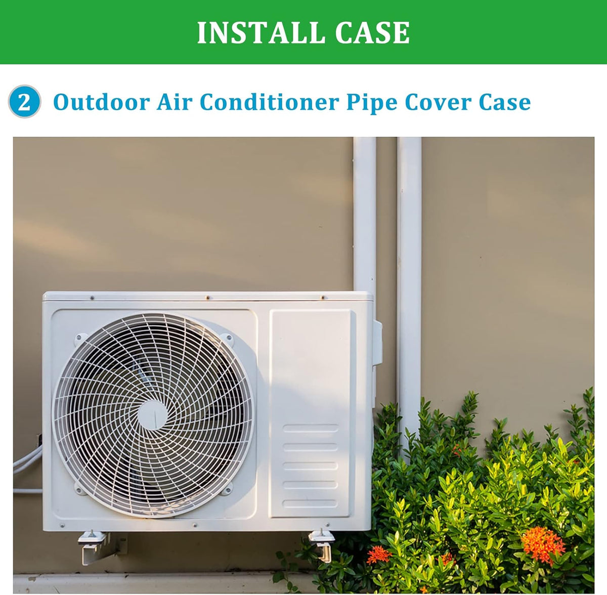 PVC Decorative Line Set Cover Kit for Ductless Mini Split Air Conditioners, Pack of 2 Q477