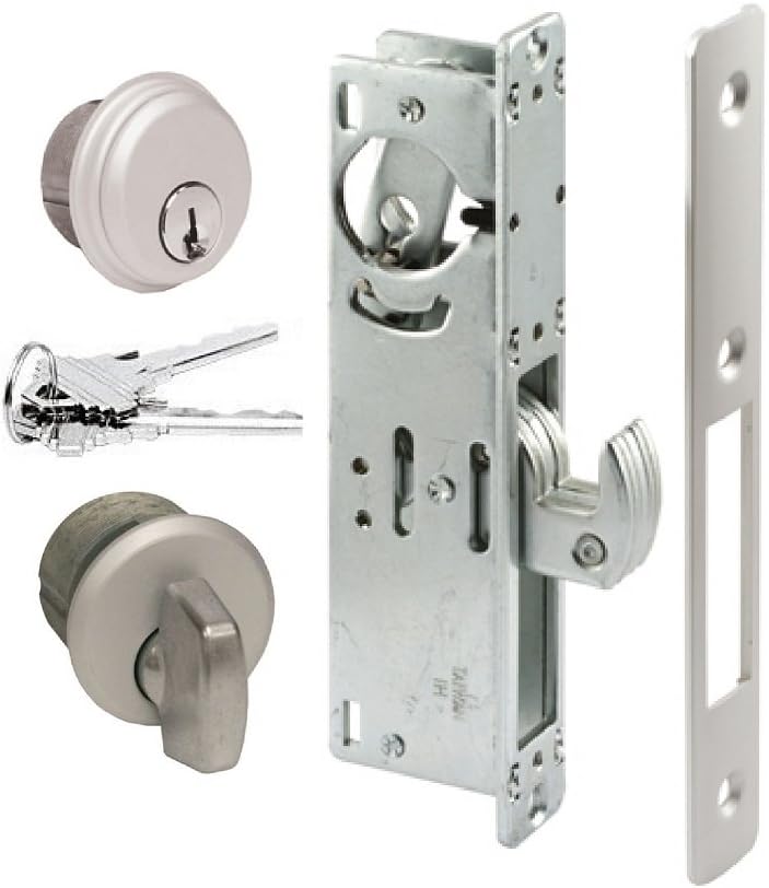 Storefront Door Mortise Lock Hook Deadbolt & Cylinder Combo, Aluminum, Pack of 2 Y1130