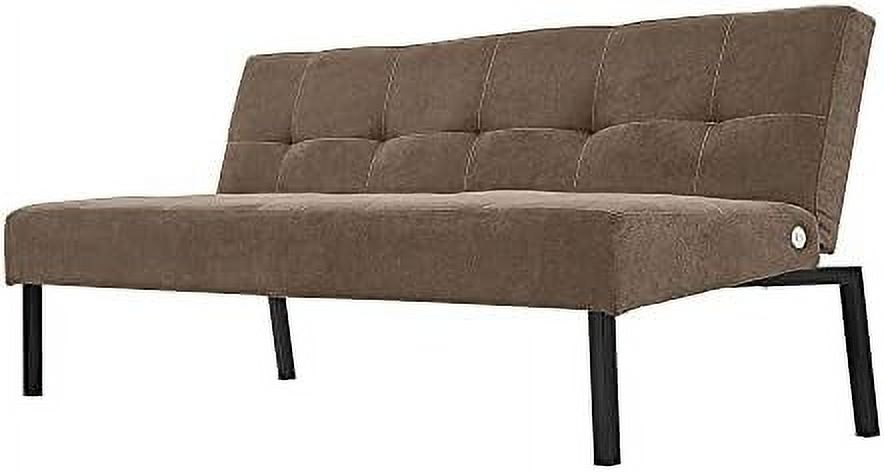 3 Seater Sofa Bed Click Clack Armless Fabric Couch Recliner (Grey) L58929