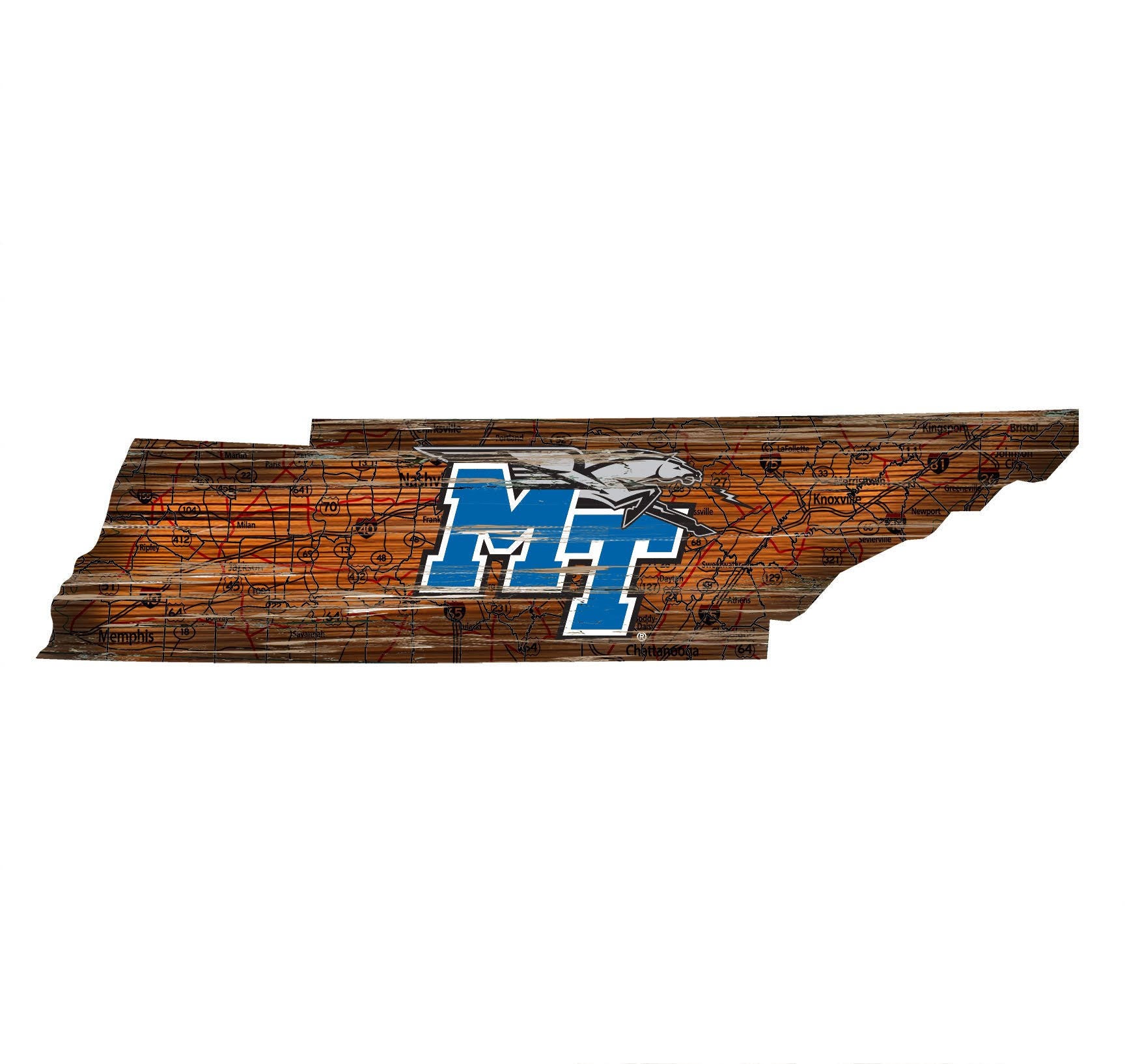 Blue Distressed State Sign with Logo J432586
