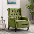 Yellow Linen Accent Chair with Wooden Legs M969