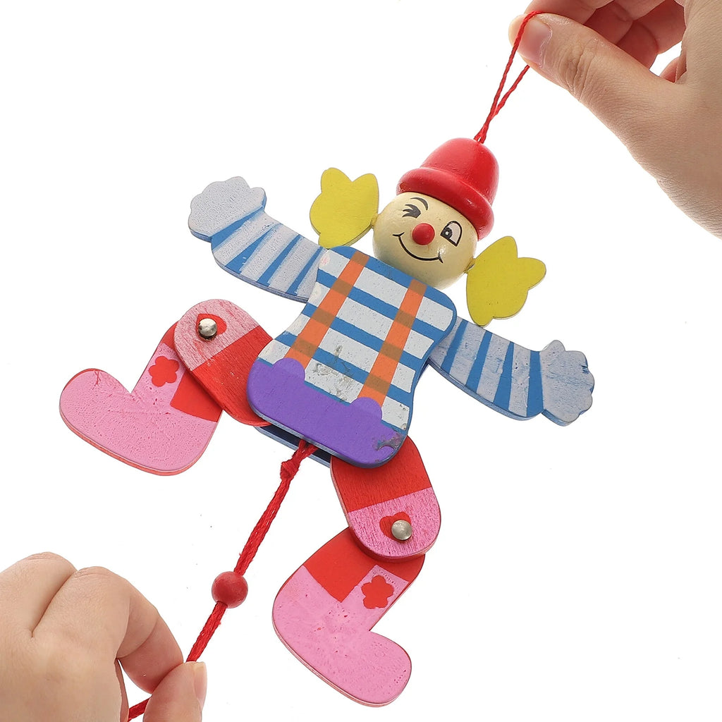 2Pcs Wood Clown Marionette Puppet Toy H320470