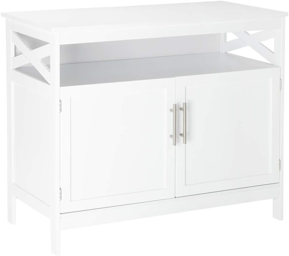 Brown Buffet Cabinet with Storage and Open Shelf K910771